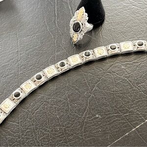 18Kt Gold/Sterling Silver matching set